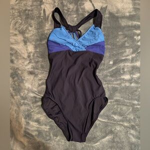 Blue and Black Dance Leotard